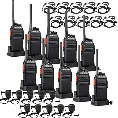 Retevis - 6 talkie walkie professionnel 16 Canaux avec Oreillette et base  de chargement noir - Talkies Walkies - Rue du Commerce