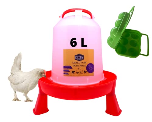 Abreuvoir poule avec réservoir 6L et boite à œufs abreuvoir pour poules  poussin, volaille Distributeur automatique eau propre pour poulailler ou  extérieur - ProChasse