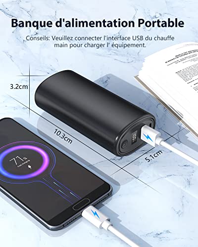 Chauffe-mains électrique Rechargeable, 3 pièces, USB, Portable, de poche,  réutilisable, Power Bank, pour l'extérieur