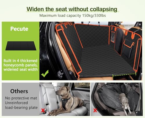 Housse de siège de voiture pour chien Pecute pour sièges avant (noir)
