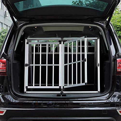 Cage de Transport Taille M pour Animaux domestiques Aluminium MDF 1 Porte  Noir Argent Caisse Chien Chat Rongeur boîte Box de Transport Voiture :  : Animalerie