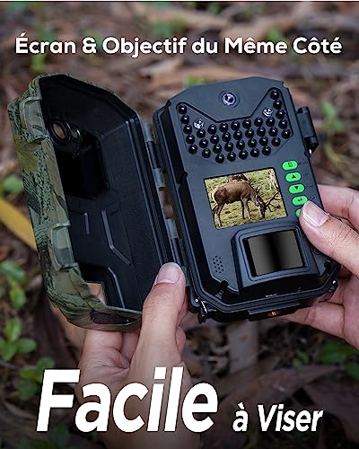 iZEEKER Caméra de Chasse, 32MP 1080P Caméra Chasse Nocture 940nm IP66 Étanche