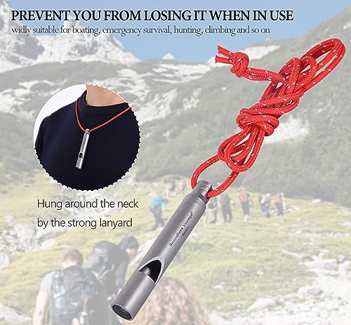 iBasingo Sifflet en Titane Camping en Plein air Randonnée Chasse Escalade  Survie d'urgence Sifflet Fort Entraîneurs Entraînement Sport Porte-clés  Sifflet avec lanière Paquet de 2 - ProChasse